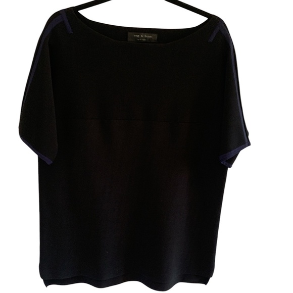 Rag & Bone Black Knit Short Sleeve Top (Size medium) | - Picture 1 of 7